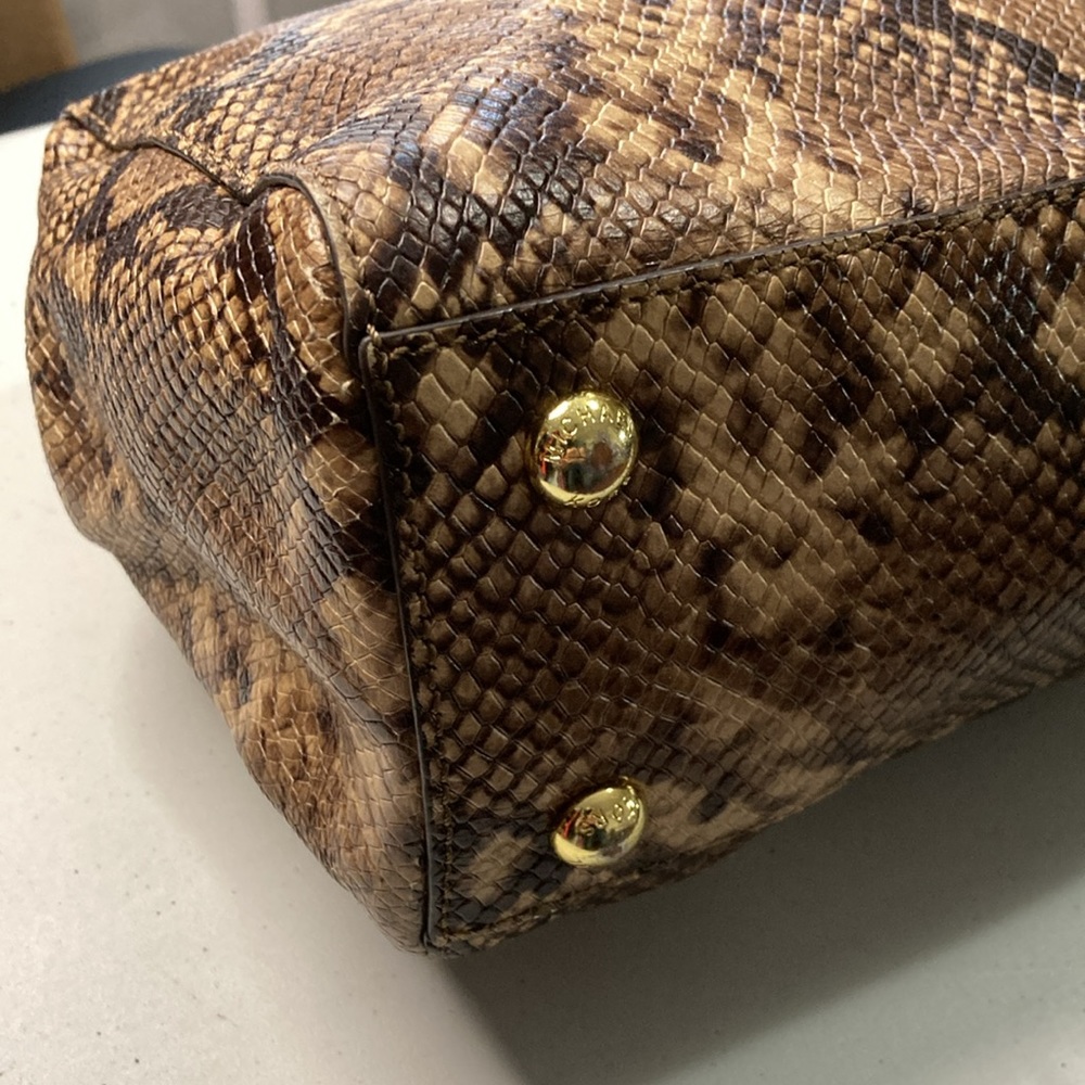 Michael Kors Cynthia Python Embossed Leather Satc… - image 4